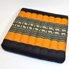 Pillows Thai seat cushion elephants black orange 50x50cm