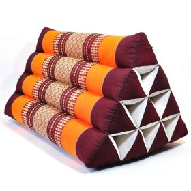 Pillow Thai triangle cushion flowers orange 50x35x30cm