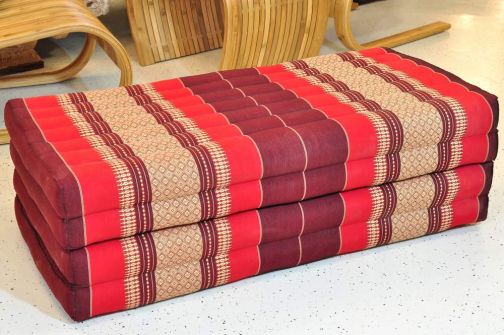 Mat Thai bed flowers red 200x100cm four-ply