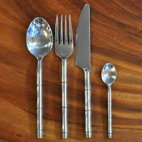 Cutlery set stainless steel bamboo design