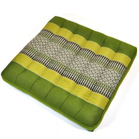 Pillow Thai cushion meditation flowers lime green 36x36x6cm