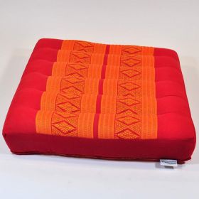 Pillow Thai cushion meditation flowers red orange 36x36x6cm