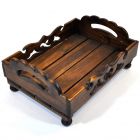 Tray with handles and legs wooden 32x24x14cm