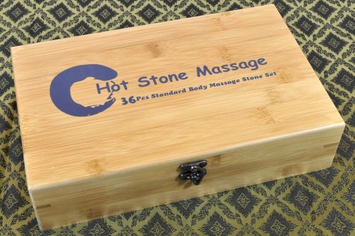 Hot Stone Set 36 Steine in Bambus Box