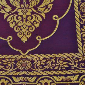 Tischläufer Stoff Überwurf Tischtuch Quasten violett gold 48x190 cm