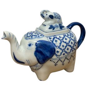 Thailändisches Keramik Kännchen Sauciere Elefant 5,5x14x10cm