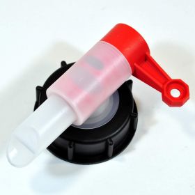 Dispenser tap spout for massage oil canisters DIN 51