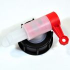 Dispenser tap spout for massage oil canisters DIN 51