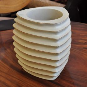 Vase mango design ribbed 20x30cm white
