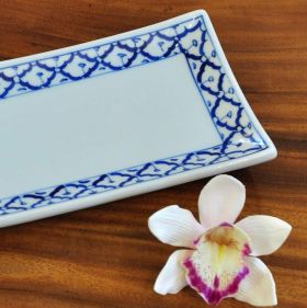 Thai ceramic Plate rectangular 12x21x3cm