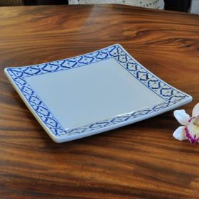Thai ceramic Plate Square thick edge 26x26x3,5cm