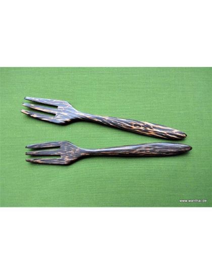 Fork, cutlery, made of coconut wood, short