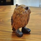 Wooden figure sitting owl 18cm