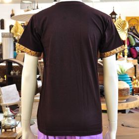 T-shirt massage clothing thai shirt ladies brown XL