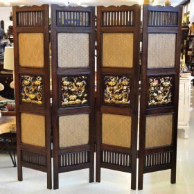 Room divider partition screen wood bamboo 160cm