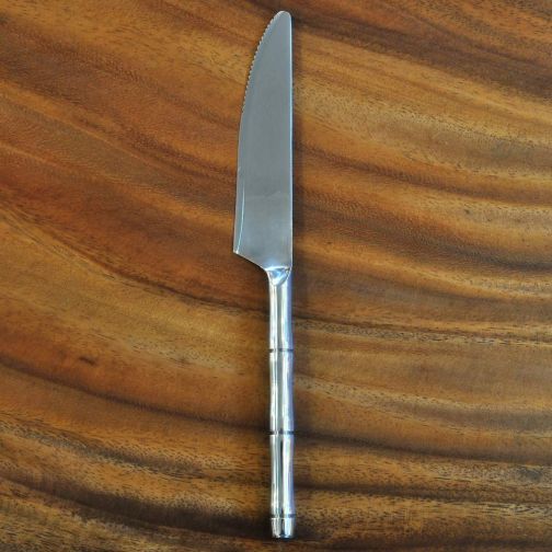 Messer mit Wellenschliff Edelstahl Bambus Design