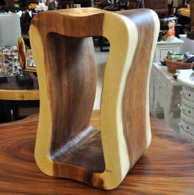 Sculpture stool solid wood with immersion 50x30cm