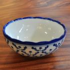 Thai ceramic bowl blue edge 13,5x6cm