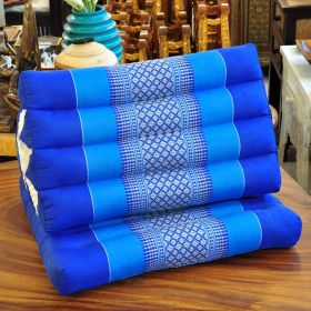 Pillow Thai triangle cushion flowers blue 1 mat