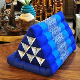Pillow Thai triangle cushion flowers blue 1 mat