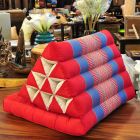 Pillow Thai triangle cushion blossoms red blue 1 mat