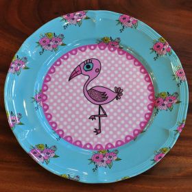 SuperSOSO! Round Plate motive Pink Flamingo