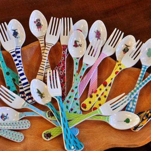 SuperSOSO! fork and spoon size M different designs