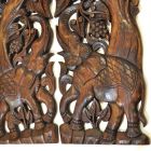 Mural relief wood buddha tree elephant 180cm right