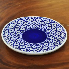 Thai ceramic plate Bua blue white 30x3cm