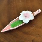 Incense sticks incense holder ceramic flower pink 14cm