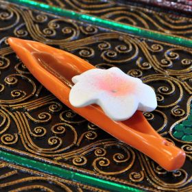 Incense sticks incense holder ceramic flower orange 14cm