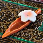 Incense sticks incense holder ceramic flower orange 14cm