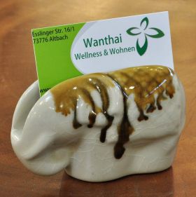 Ceramic Business Card Holder Napkin Holder Elephant beige