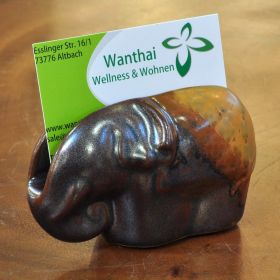 Ceramic Business Card Holder Napkin Holder Elephant brown