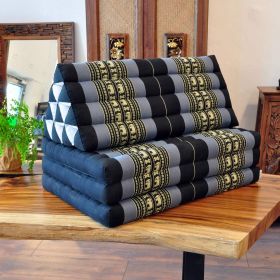 Thai triangle cushion pillow elephants black grey 3 mats Jumbo L