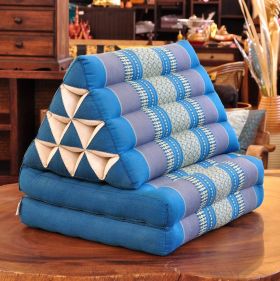 Pillow Thai triangle pillow flowers light blue 2 mats L