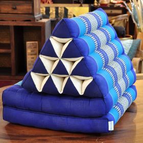 Pillow Thai triangle pillow flowers blue 2 mats L