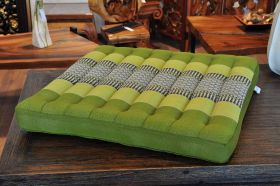 Pillow Thai cushions meditation flowers lime 50x50cm
