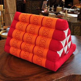 Pillow Thai triangle cushion blossoms red orange 1 mat