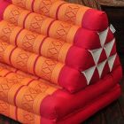 Pillow Thai triangle pillow flowers red orange 2 mats L