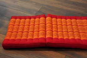 Thai triangle cushion blossoms red orange 3 mats size L