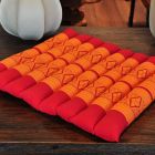 Thai seat cushion mat flowers red orange 35x35x4cm