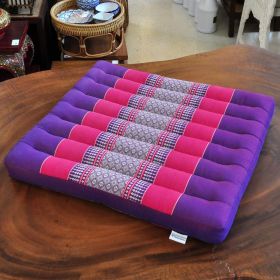 Thai cushion seat Meditation flowers violet pink 50x50cm