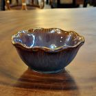 Thai ceramic bowl lotus leaf 15cm violet blue