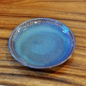 Round plate ceramic 18cm Thai design violet blue