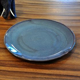 Large ceramic dining plate 28cm violet blue