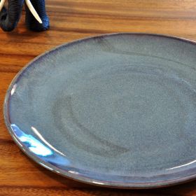 Großer Keramik Speise Teller 28cm Violett Blau