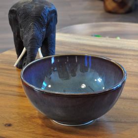 Keramik Schüssel aus Thailand 16cm Violett Blau