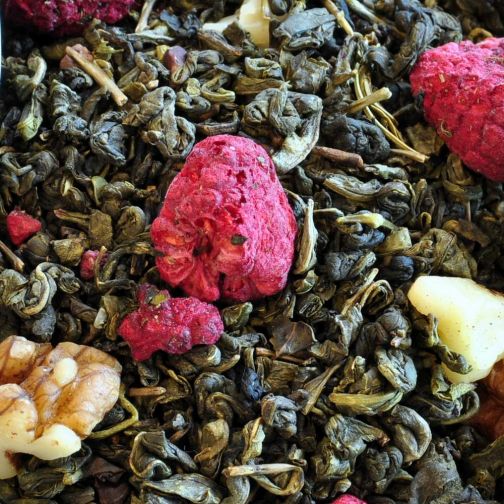 Raspberry Brownie loser Grüner Tee 100g