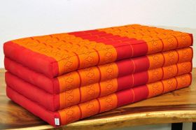 Mat Thai bed flowers ruby orange 200x100cm four-ply